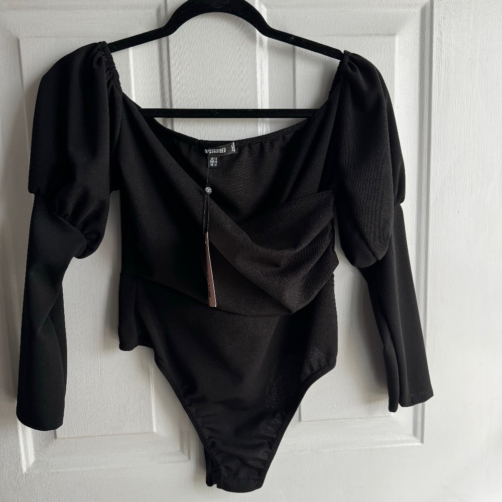 Missguided Petite Cross Front Milkmaid Bodysuit